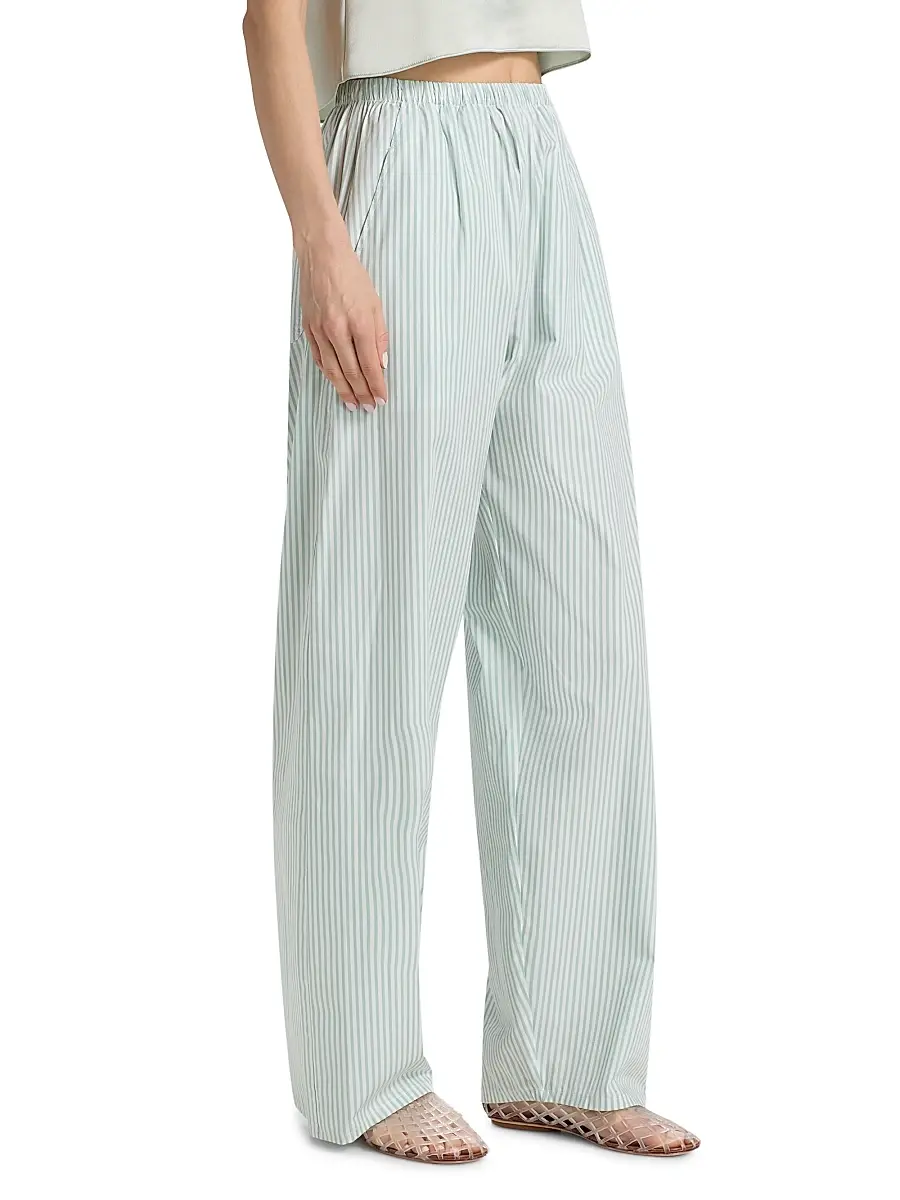 LESET Women's Yoshi Striped Cotton-Blend Wide-Leg Pants | Thumbnail 4 LESET Women's Yoshi Striped Cotton-Blend Wide-Leg Pants | Thumbnail 4