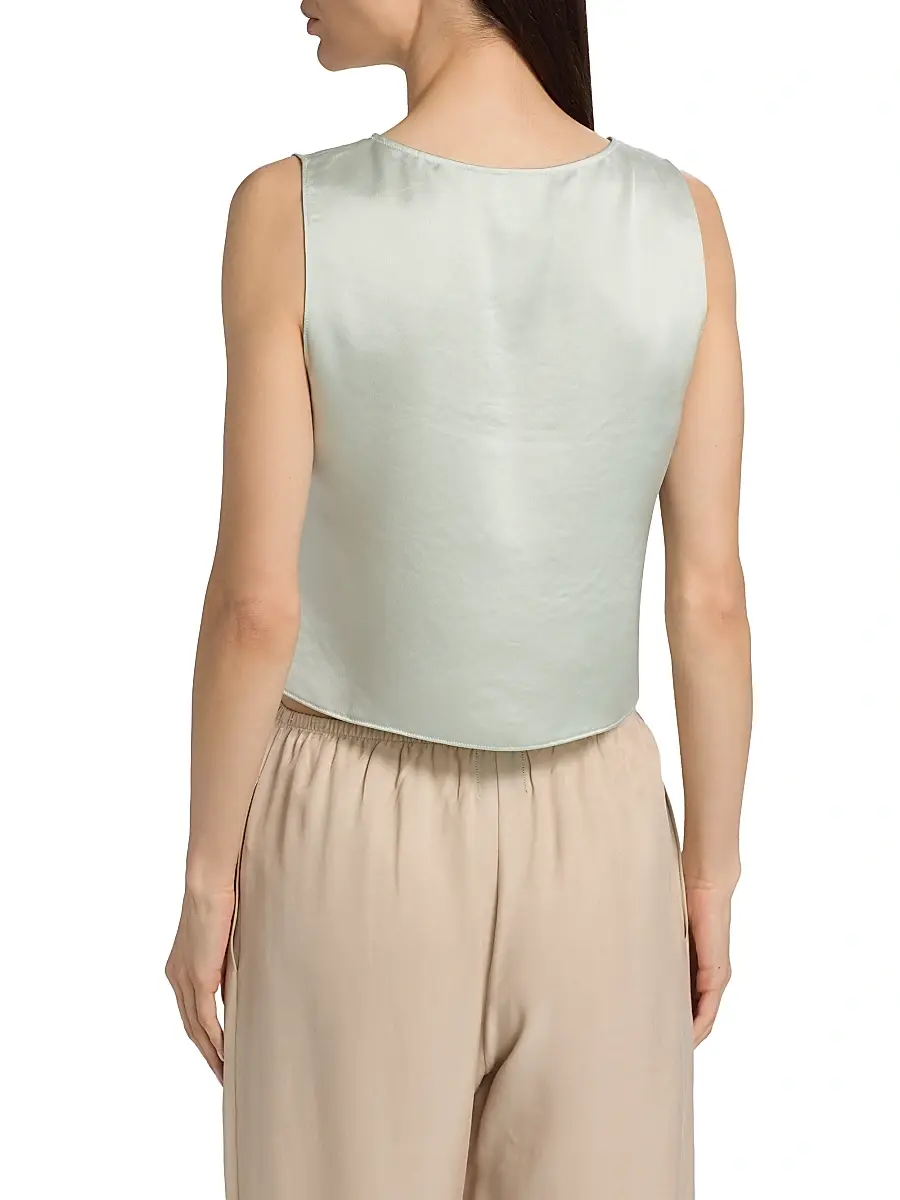 LESET Women's Barb Satin Crop Top | Thumbnail 5