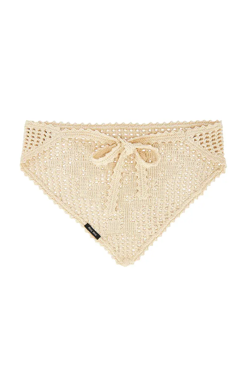 Miu Miu Crochet Filet Headscarf | Thumbnail 3 Miu Miu Crochet Filet Headscarf | Thumbnail 3