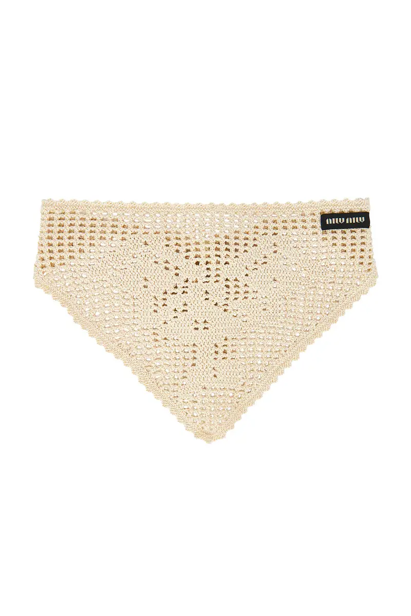 Miu Miu Crochet Filet Headscarf | Image 1 Miu Miu Crochet Filet Headscarf | Image 1