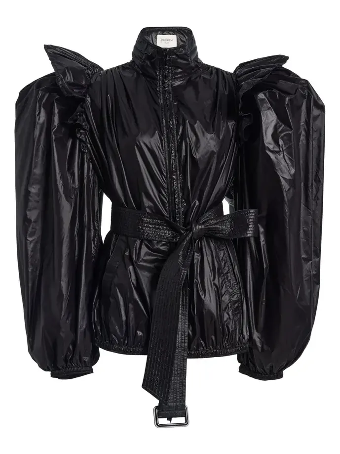 Balloon-Sleeve Nylon Windbreaker