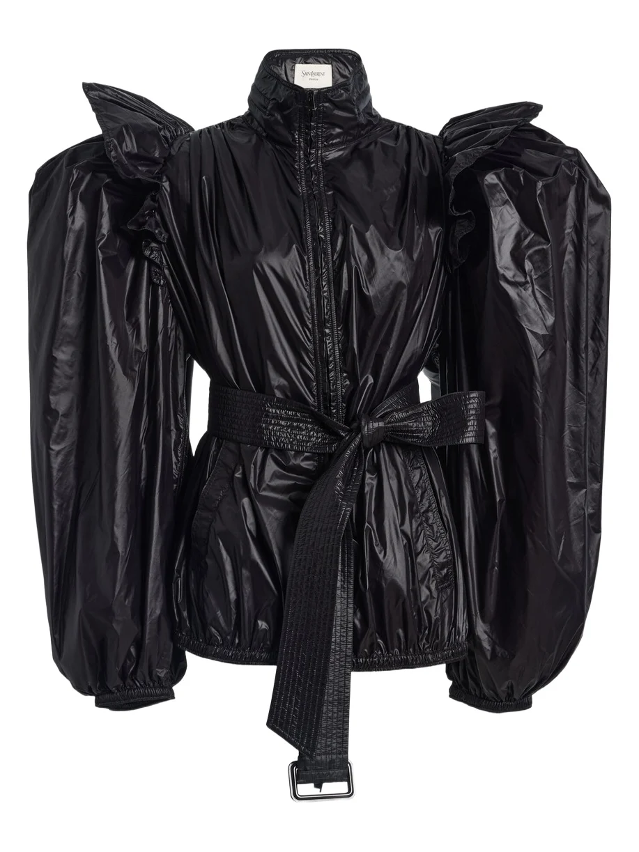Saint Laurent Balloon-Sleeve Nylon Windbreaker