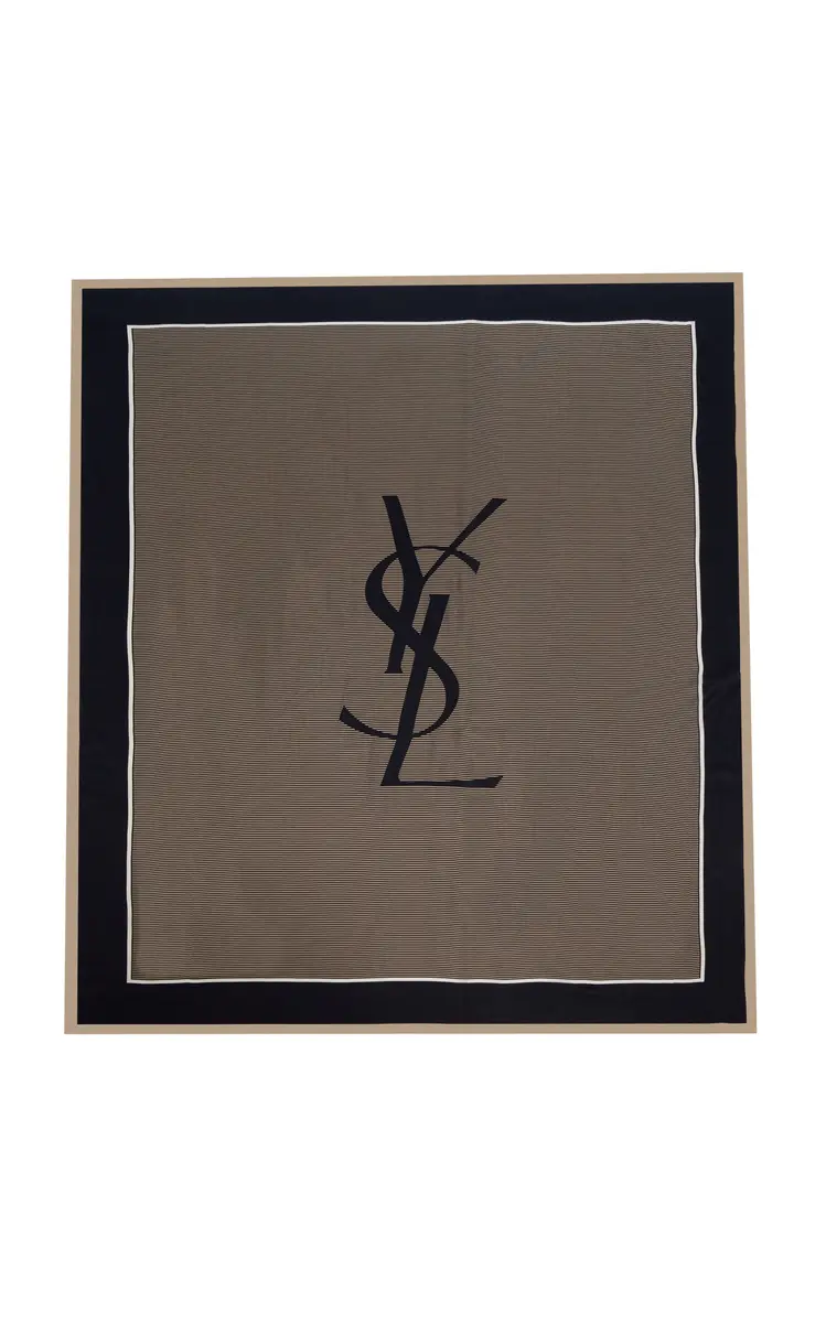 Saint Laurent Cassandre Striped Silk Charmeuse Scarf | Thumbnail 5