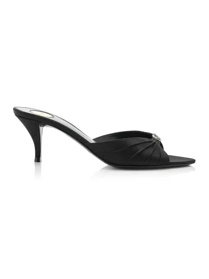 Jerry Crystal Crepe-Satin Mules