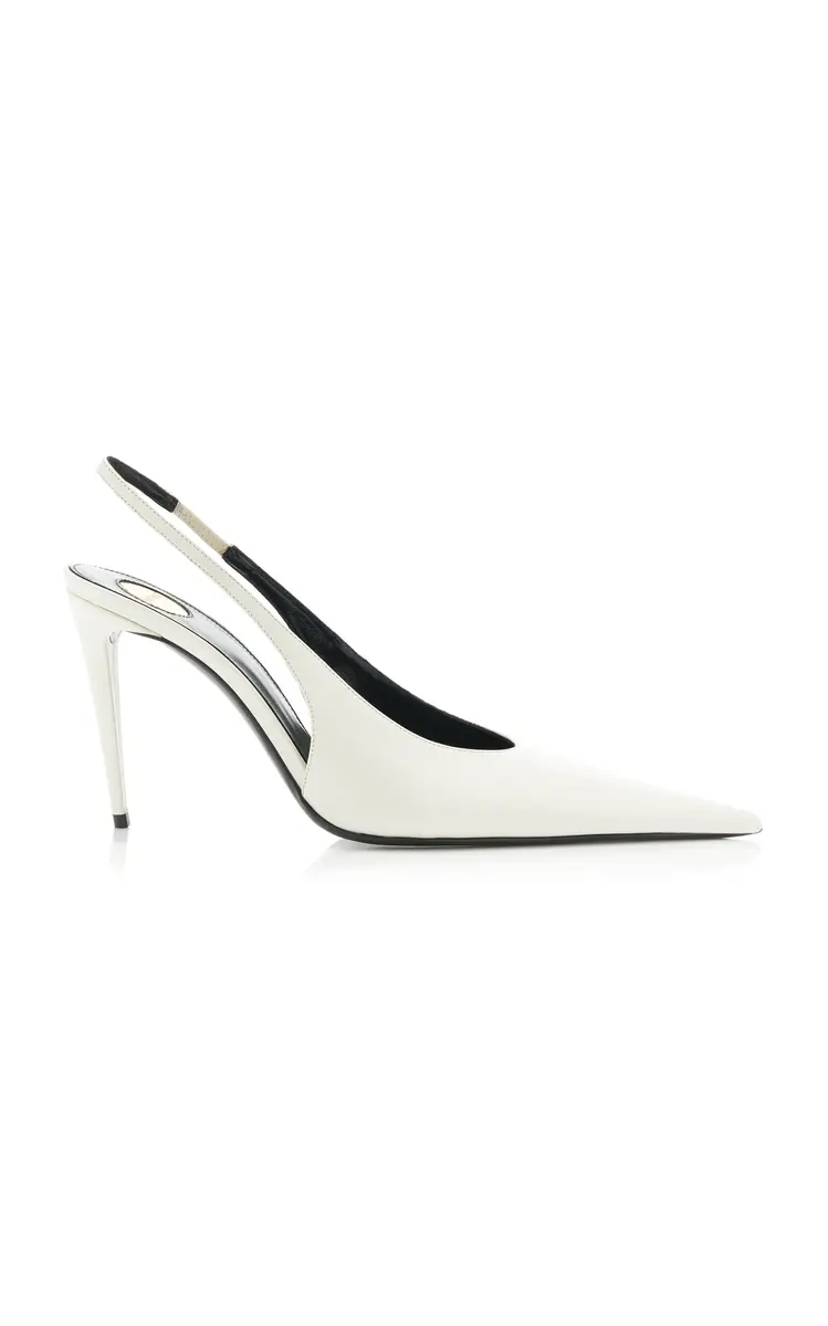 Saint Laurent Guermantes Leather Slingback Pumps | Image 1 Saint Laurent Guermantes Leather Slingback Pumps | Image 1