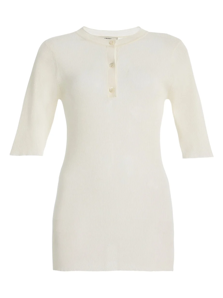 The Henley Ribbed Cotton-Blend T-Shirt