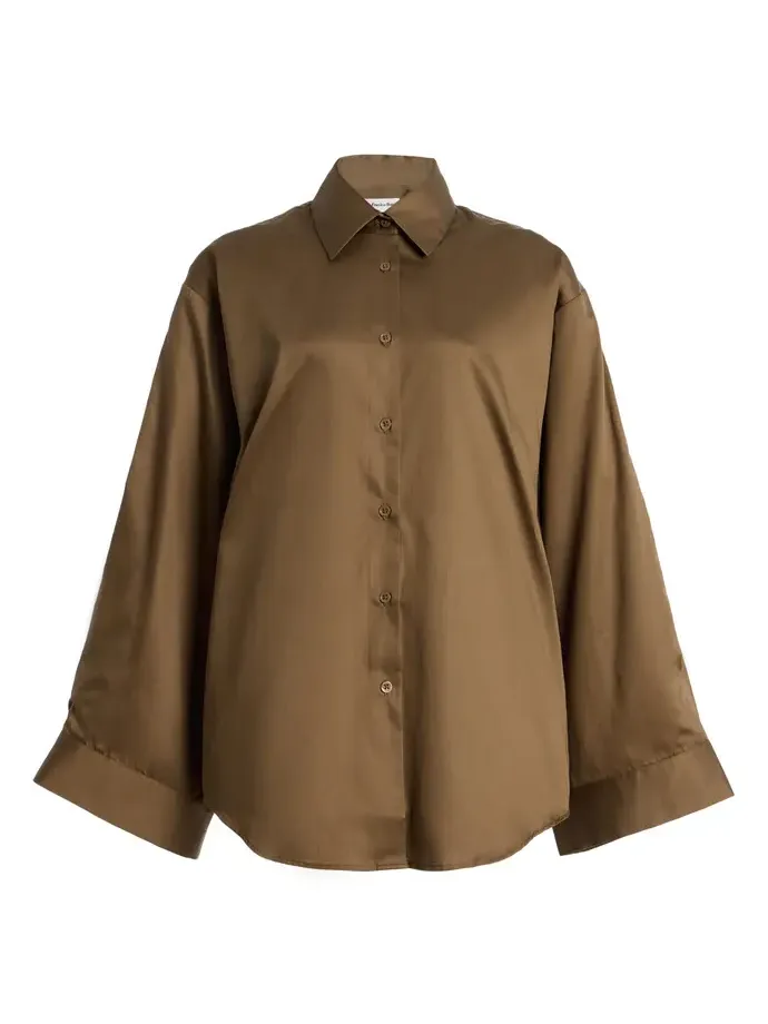 Tila Cotton Wide-Sleeve Shirt