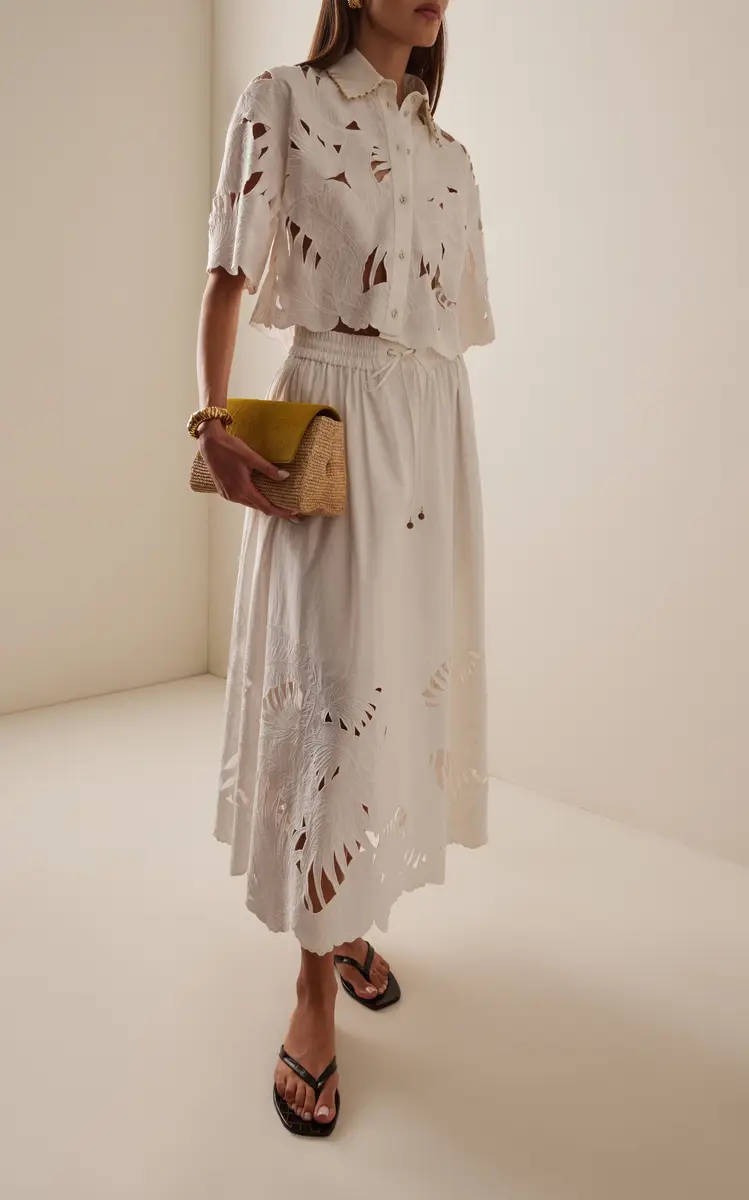 Zimmermann Mahon Embroidered Cotton Cropped Shirt | Thumbnail 3 Zimmermann Mahon Embroidered Cotton Cropped Shirt | Thumbnail 3