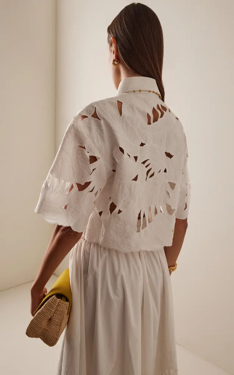 Zimmermann Mahon Embroidered Cotton Cropped Shirt | Thumbnail 4 Zimmermann Mahon Embroidered Cotton Cropped Shirt | Thumbnail 4