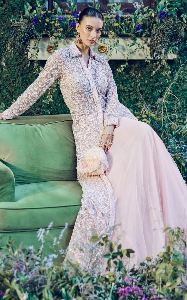 LA FUORI Ballet Rose Embellished Tulle Maxi Skirt | Thumbnail 4