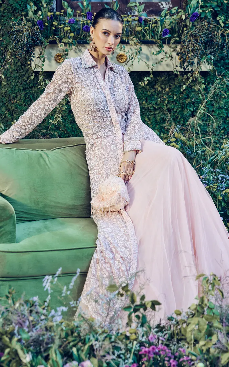 LA FUORI Ballet Rose Embellished Lace Maxi Shirt Dress | Thumbnail 4 LA FUORI Ballet Rose Embellished Lace Maxi Shirt Dress | Thumbnail 4