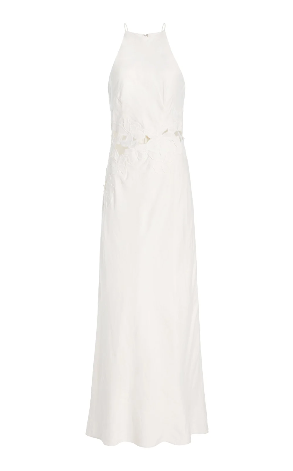 Idette Floral-Appliquéd Linen-Blend Maxi Dress