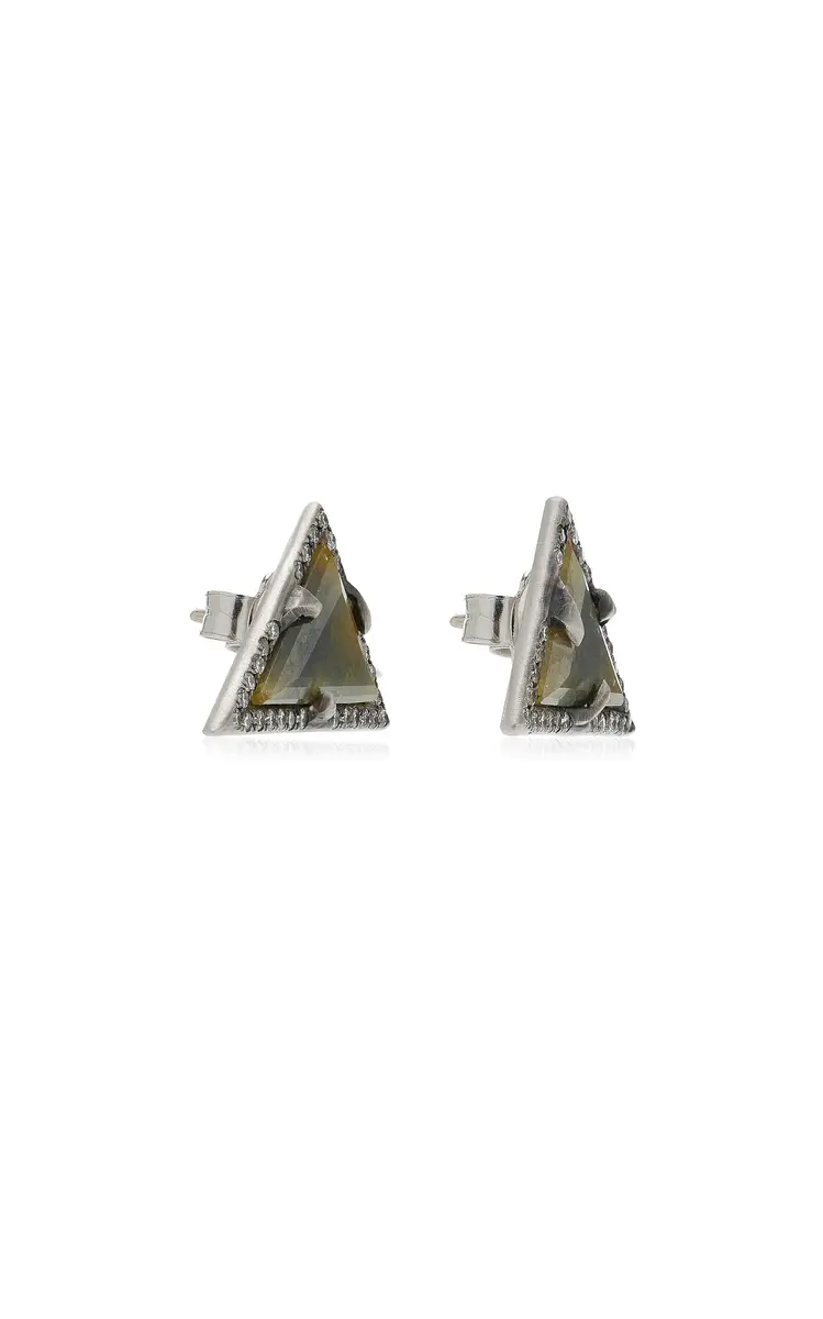 Sylva & Cie Rustic Diamond Triangular Studs | Thumbnail 3 Sylva & Cie Rustic Diamond Triangular Studs | Thumbnail 3