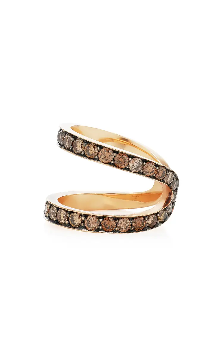 Sylva & Cie Champagne Diamond Wonder Woman Ring | Thumbnail 4 Sylva & Cie Champagne Diamond Wonder Woman Ring | Thumbnail 4