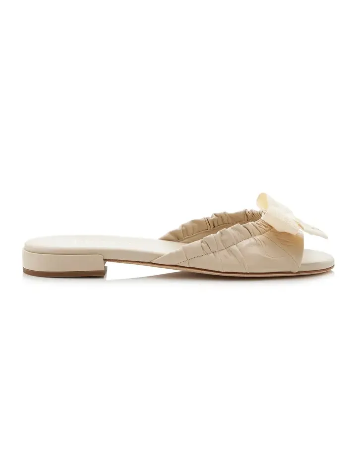Grosgrain-Trimmed Leather Sandals Grosgrain-Trimmed Leather Sandals