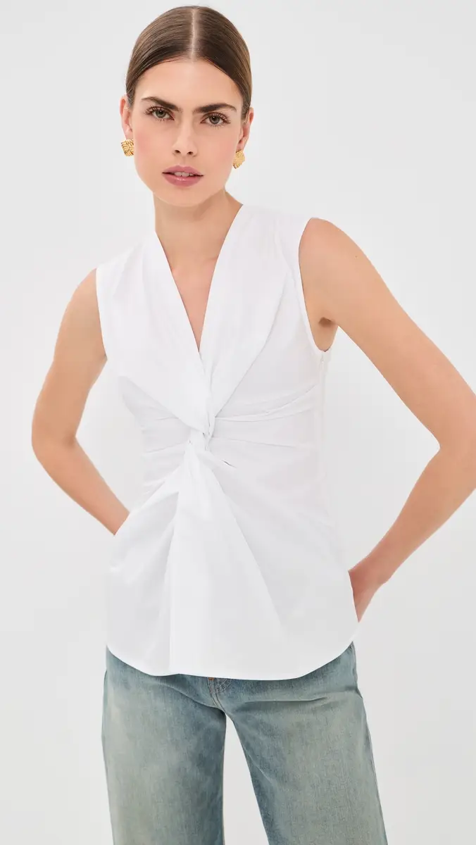 Balmain Cotton Twist Detail Top Blanc Optique | Thumbnail 2 Balmain Cotton Twist Detail Top Blanc Optique | Thumbnail 2
