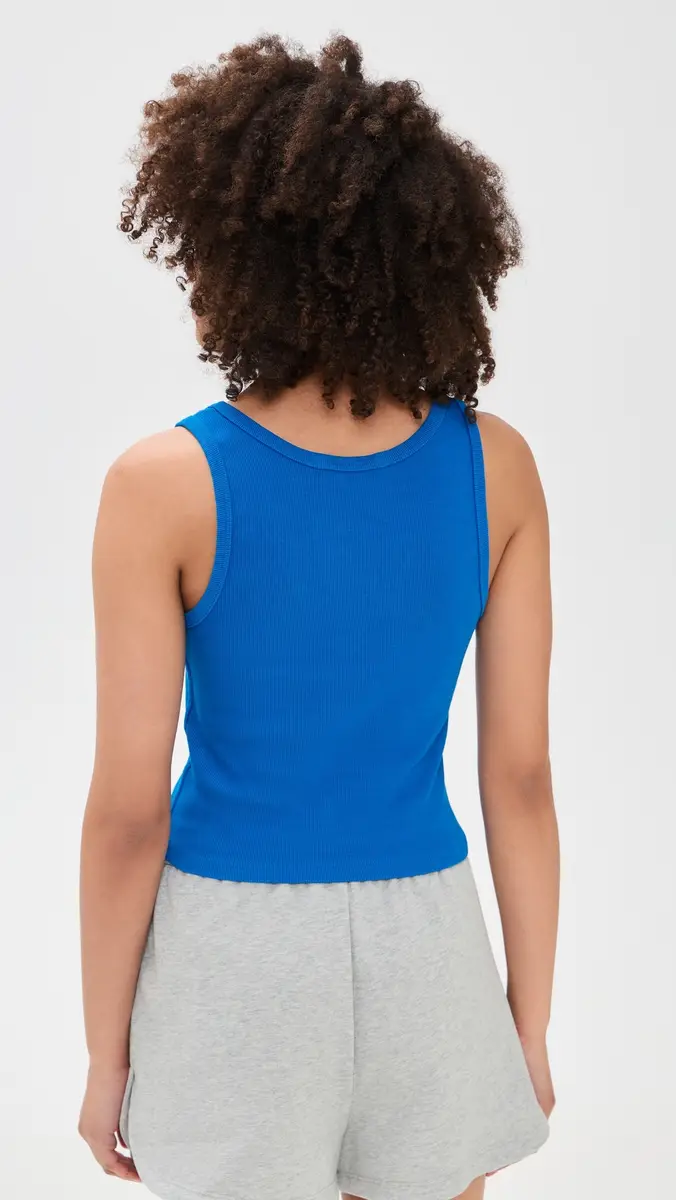 perfectwhitetee Structured Rib Bra Friendly Tank Cobalt | Thumbnail 3
