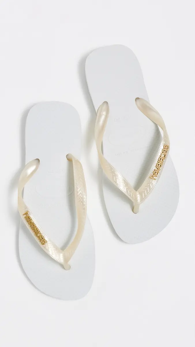 Havaianas Top Logo Metallic Sandals White | Thumbnail 5