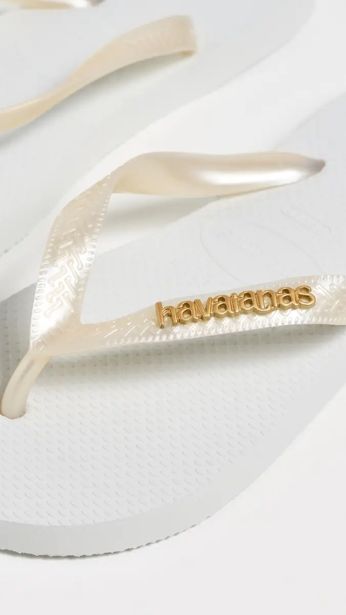 Havaianas Top Logo Metallic Sandals White | Thumbnail 6
