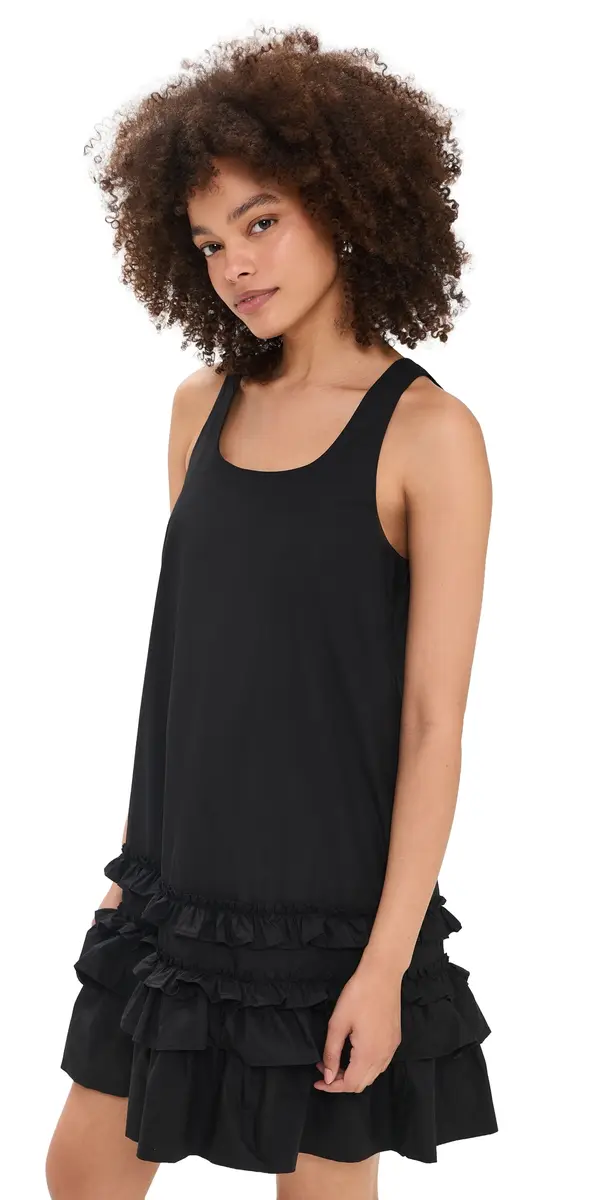 Ganni U Neck Mini Dress Black | Image 1 Ganni U Neck Mini Dress Black | Image 1