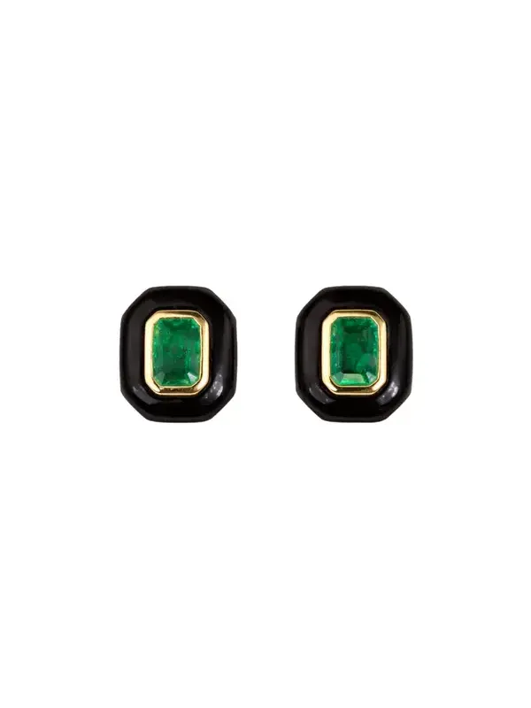 2.51ct Diamond Emerald 14K Gold Stud Earrings 2.51ct Diamond Emerald 14K Gold Stud Earrings