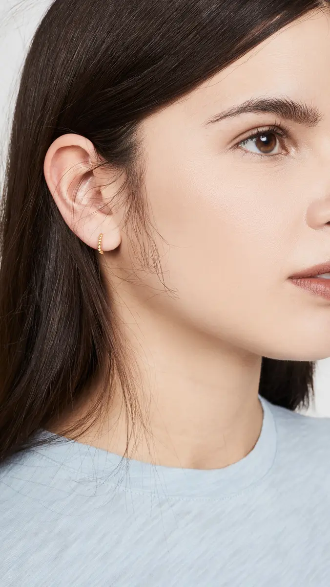 Shashi Katerina Pebble Hoop Earrings | Thumbnail 3