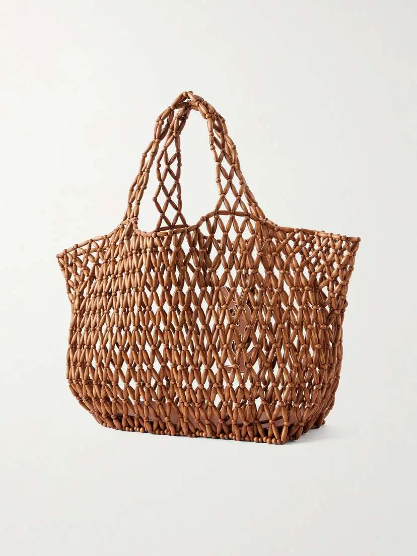 Saint Laurent Icare Beaded Wood Tote | Thumbnail 4 Saint Laurent Icare Beaded Wood Tote | Thumbnail 4