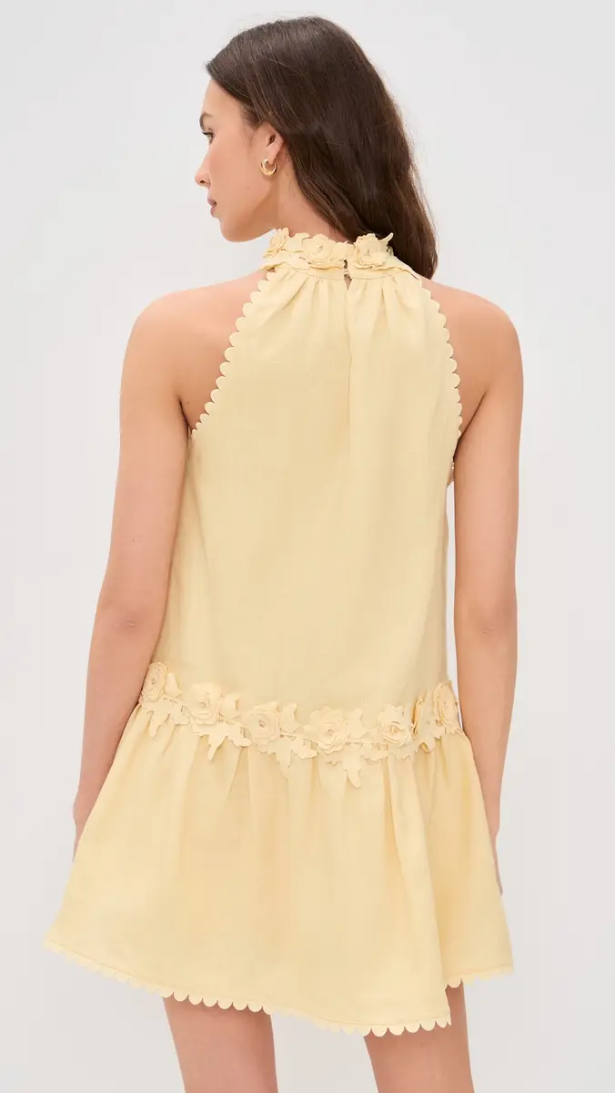 English Factory Halter Flower Detail Mini Dress | Thumbnail 3 English Factory Halter Flower Detail Mini Dress | Thumbnail 3