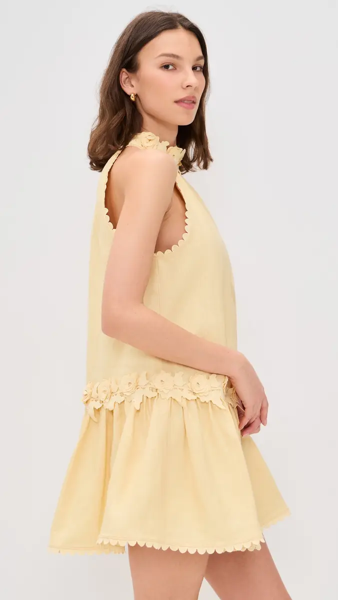 English Factory Halter Flower Detail Mini Dress | Thumbnail 4 English Factory Halter Flower Detail Mini Dress | Thumbnail 4