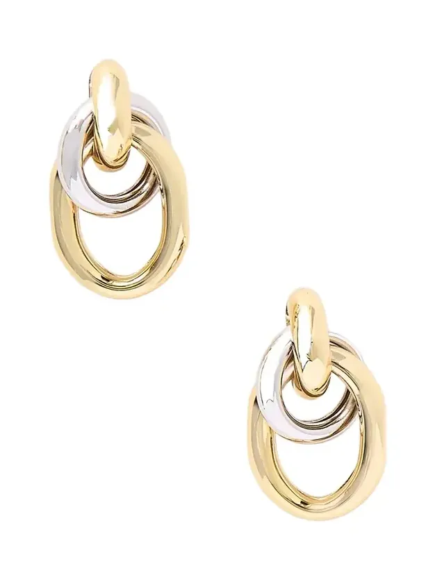 Two Tone Ami Gold And Rhodium-plated Earrings - Multi Two Tone Ami Gold And Rhodium-plated Earrings - Multi