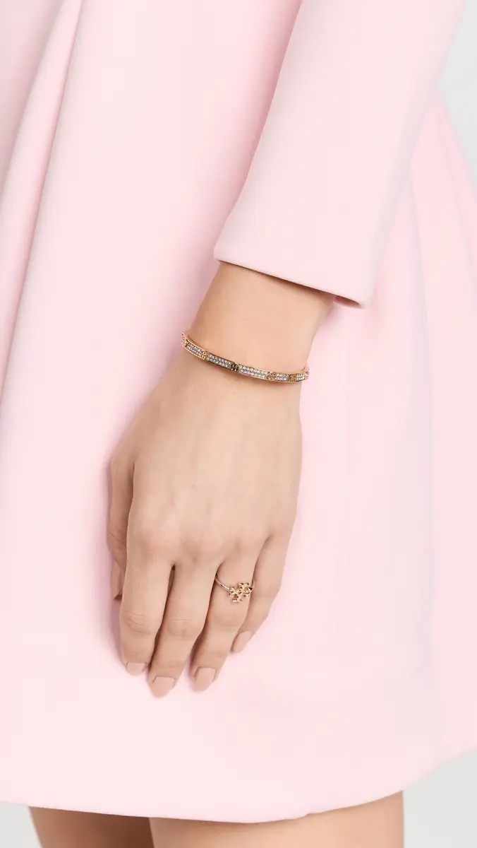 Tory Burch Miller Stud 5 Hinge Bracelet Tory Gold/Crystal | Thumbnail 3 Tory Burch Miller Stud 5 Hinge Bracelet Tory Gold/Crystal | Thumbnail 3