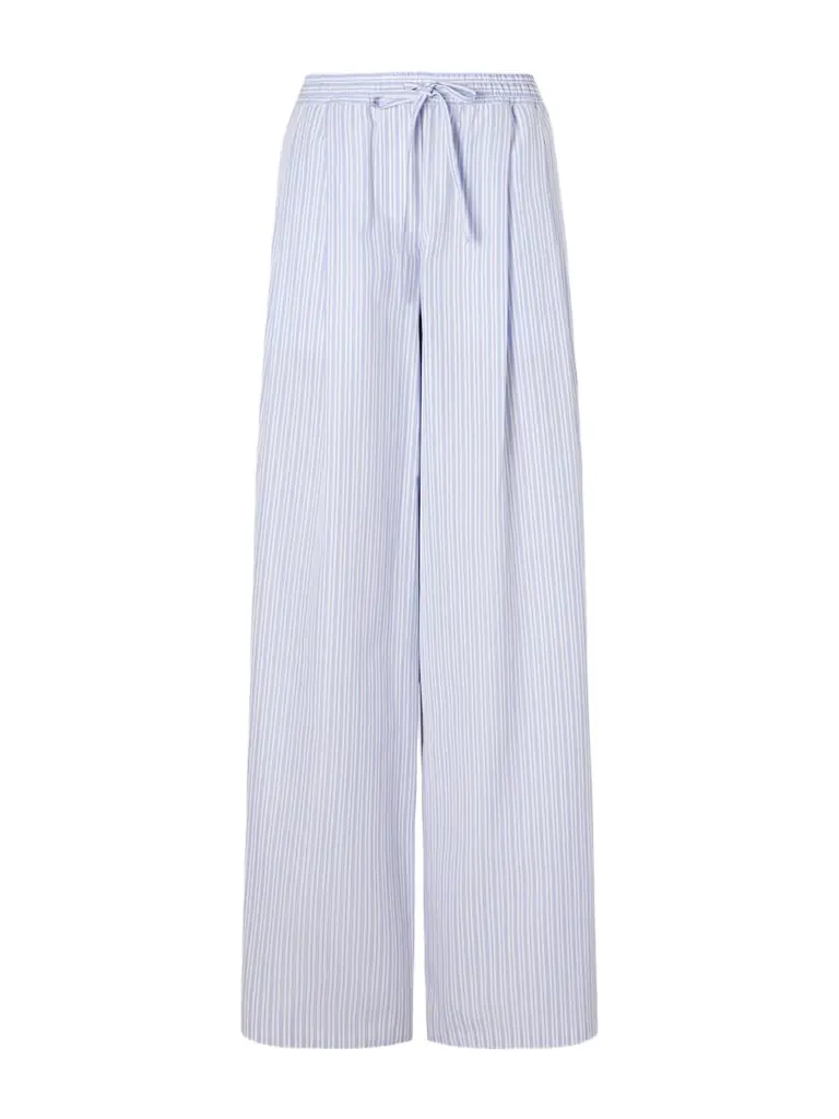 Dolce & Gabbana Pleated Striped Cotton-poplin Wide-leg Pants | Image 1 Dolce & Gabbana Pleated Striped Cotton-poplin Wide-leg Pants | Image 1