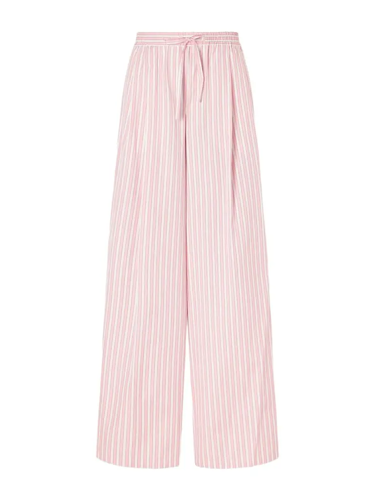Dolce & Gabbana Pleated Striped Cotton-poplin Wide-leg Pants | Image 1 Dolce & Gabbana Pleated Striped Cotton-poplin Wide-leg Pants | Image 1