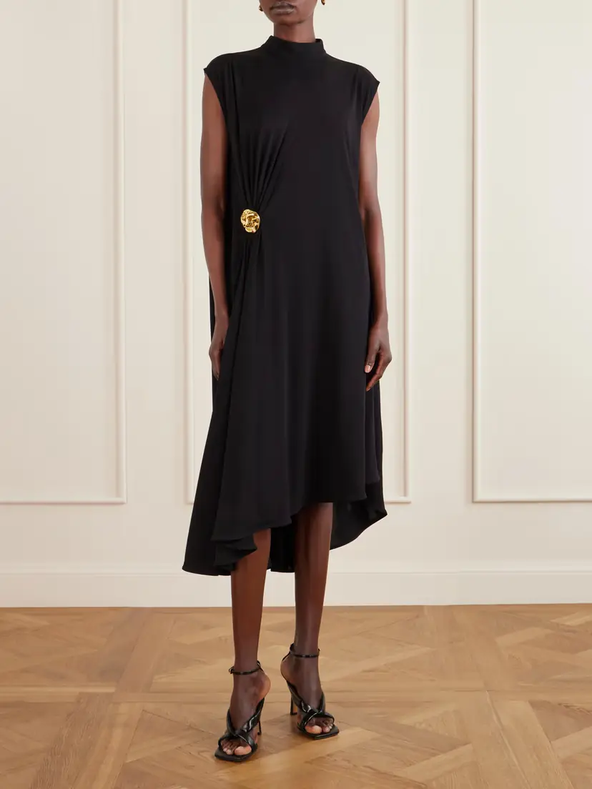 Bottega Veneta Embellished Jersey Midi Dress | Thumbnail 2 Bottega Veneta Embellished Jersey Midi Dress | Thumbnail 2