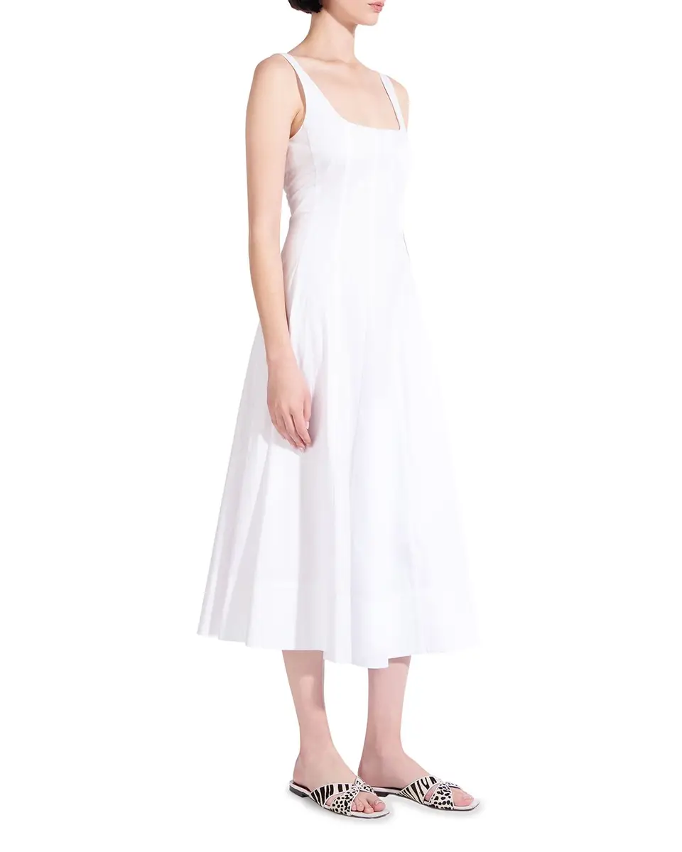 Staud Wells Square-Neck Corset Midi Dress | Thumbnail 3 Staud Wells Square-Neck Corset Midi Dress | Thumbnail 3