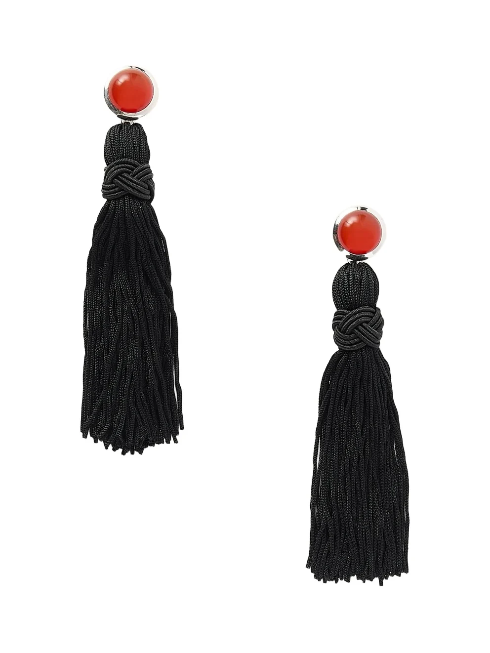 Sophie Buhai Cleo Tasseled Silver And Cornelian Earrings - Red