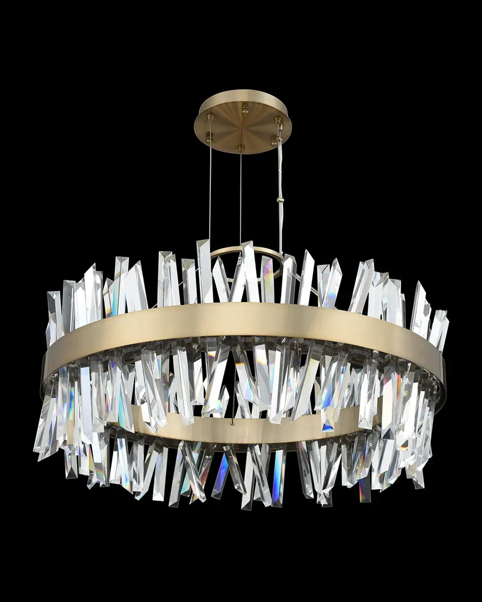 Allegri Crystal by Kalco Lighting Glacier 32" Round LED Chandelier | Thumbnail 2 Allegri Crystal by Kalco Lighting Glacier 32" Round LED Chandelier | Thumbnail 2