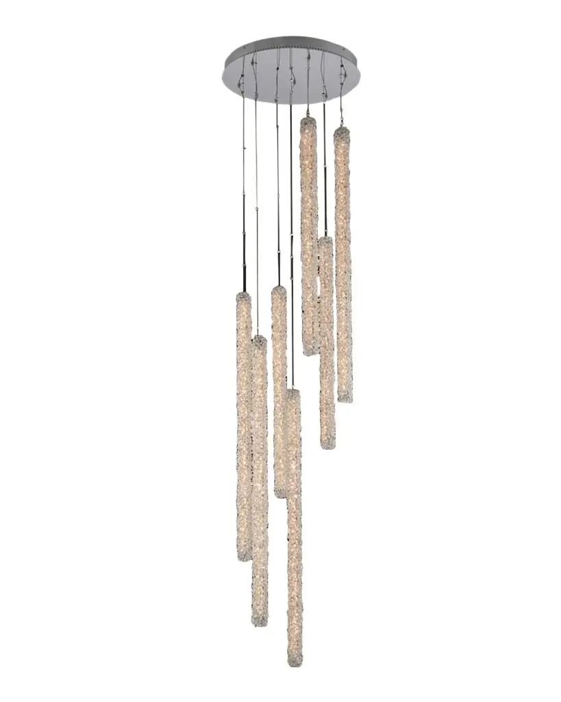 Allegri Crystal by Kalco Lighting Lina 7 Column LED Foyer Light | Image 1 Allegri Crystal by Kalco Lighting Lina 7 Column LED Foyer Light | Image 1