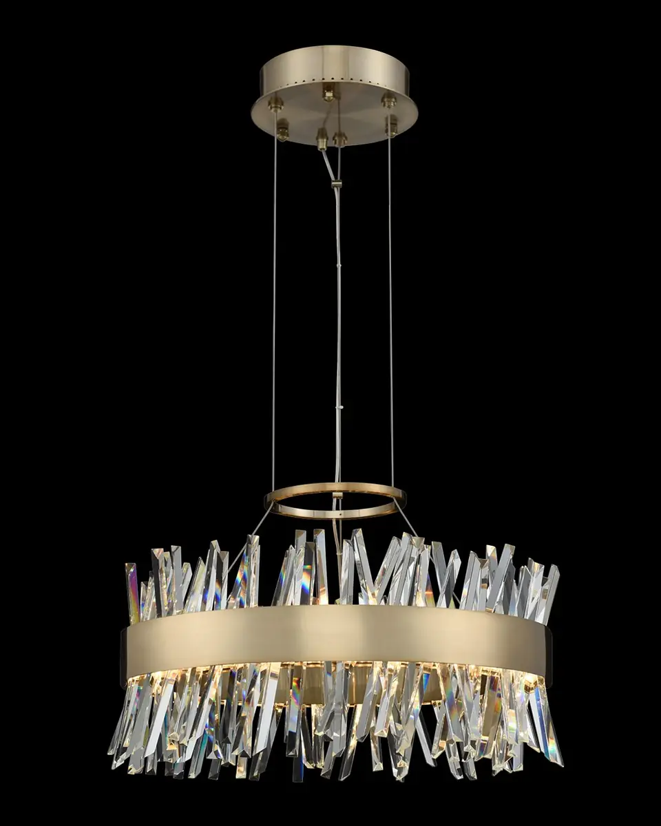 Allegri Crystal by Kalco Lighting Glacier 20" LED Round Chandelier | Thumbnail 2 Allegri Crystal by Kalco Lighting Glacier 20" LED Round Chandelier | Thumbnail 2