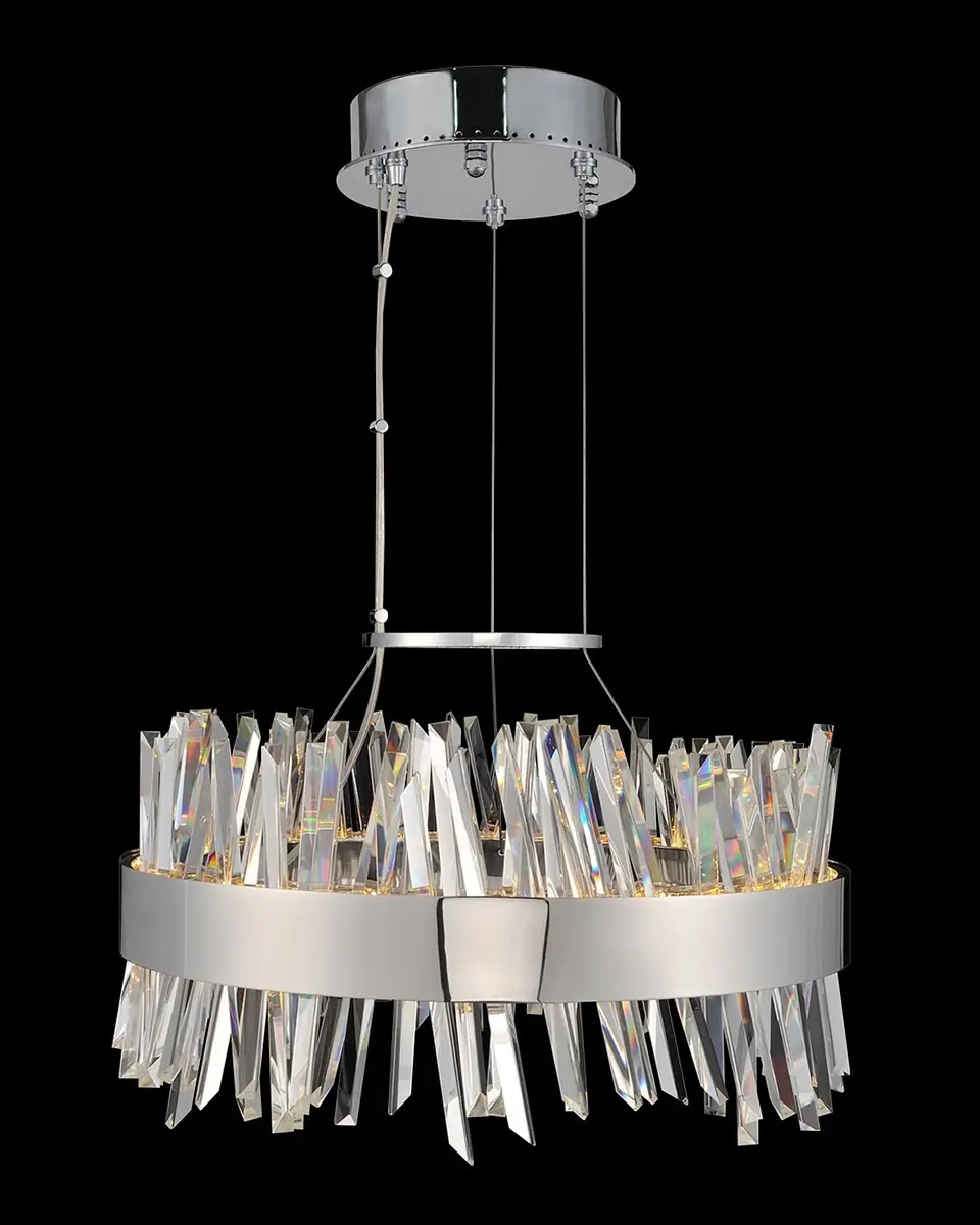 Allegri Crystal by Kalco Lighting Glacier 20" LED Round Chandelier | Thumbnail 2 Allegri Crystal by Kalco Lighting Glacier 20" LED Round Chandelier | Thumbnail 2