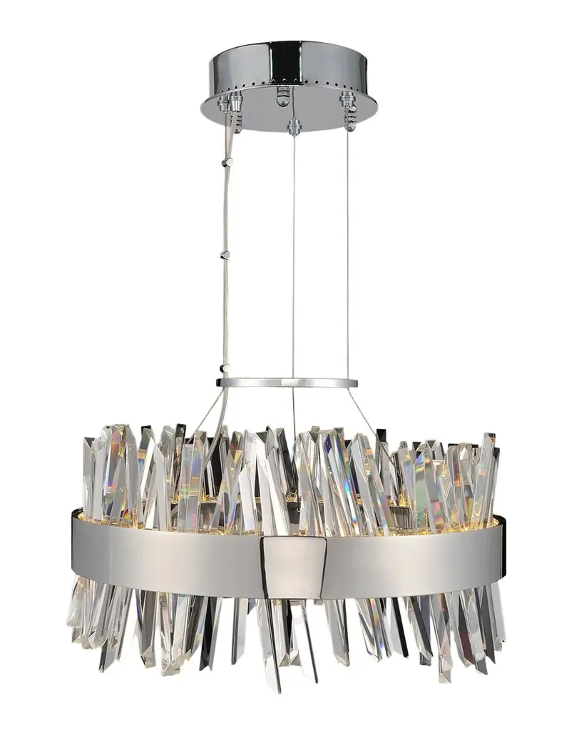 Allegri Crystal by Kalco Lighting Glacier 20" LED Round Chandelier | Image 1 Allegri Crystal by Kalco Lighting Glacier 20" LED Round Chandelier | Image 1