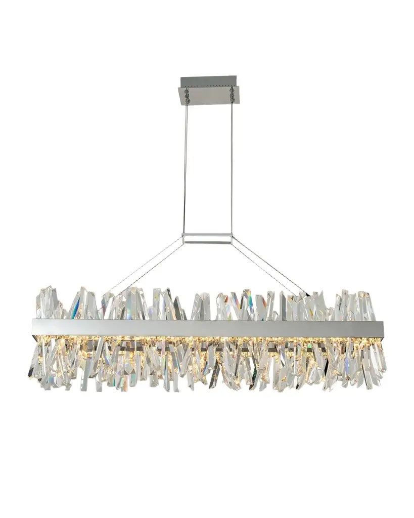 Allegri Crystal by Kalco Lighting Glacier 48" LED Island Light | Image 1 Allegri Crystal by Kalco Lighting Glacier 48" LED Island Light | Image 1