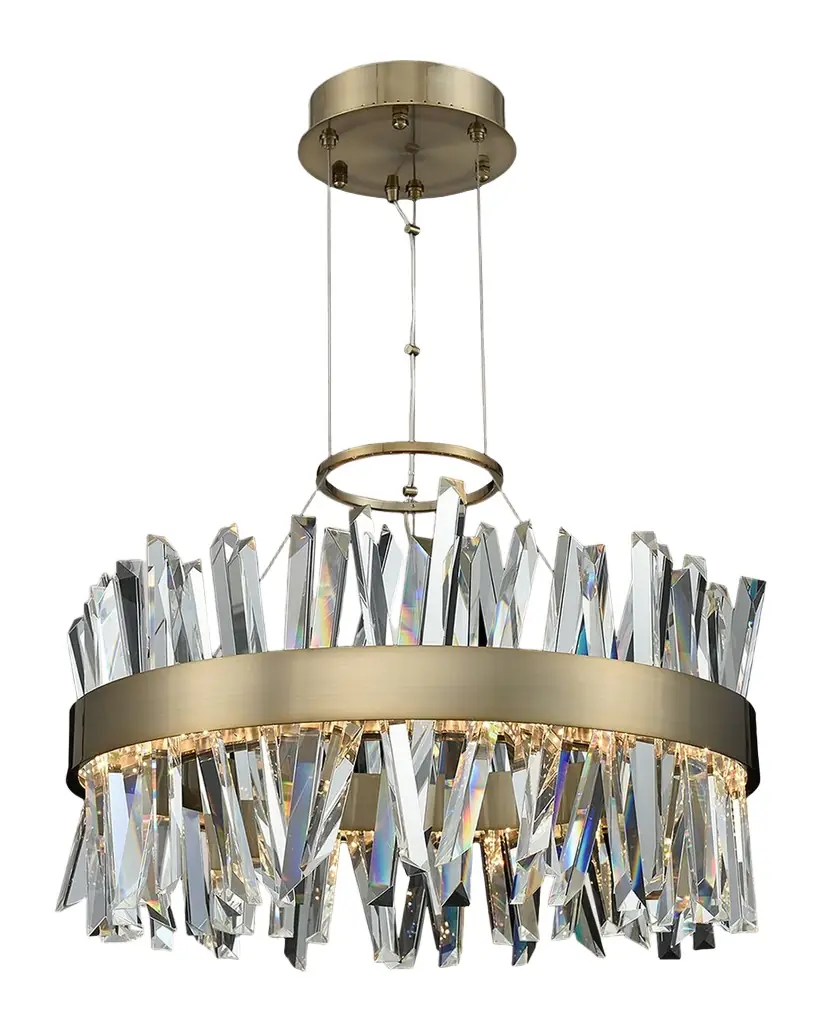 Allegri Crystal by Kalco Lighting Glacier 25" LED Round Chandelier | Image 1 Allegri Crystal by Kalco Lighting Glacier 25" LED Round Chandelier | Image 1