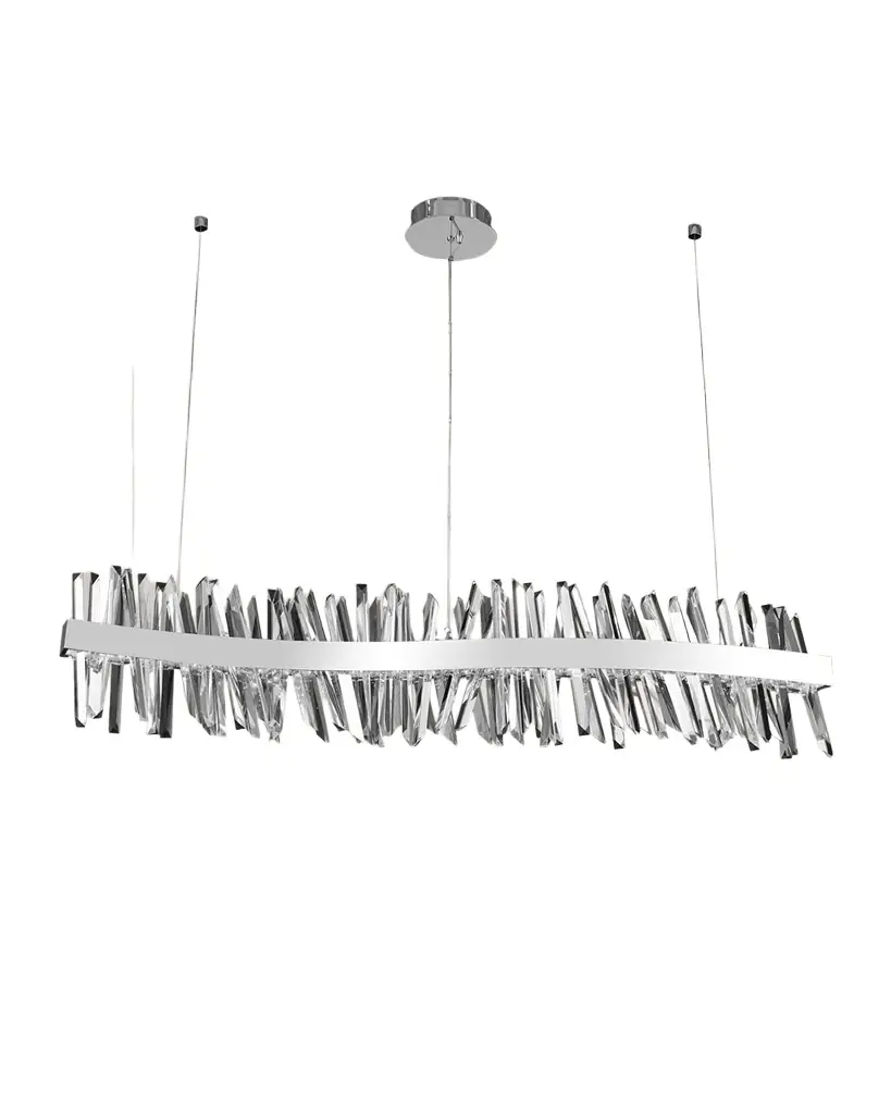 Allegri Crystal by Kalco Lighting Glacier 60" LED Wave Island | Image 1 Allegri Crystal by Kalco Lighting Glacier 60" LED Wave Island | Image 1