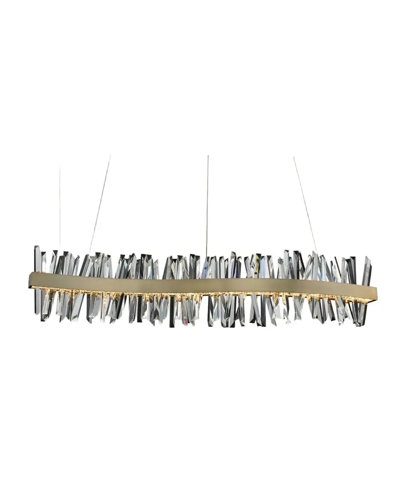 Allegri Crystal by Kalco Lighting Glacier 60" LED Wave Island | Image 1 Allegri Crystal by Kalco Lighting Glacier 60" LED Wave Island | Image 1