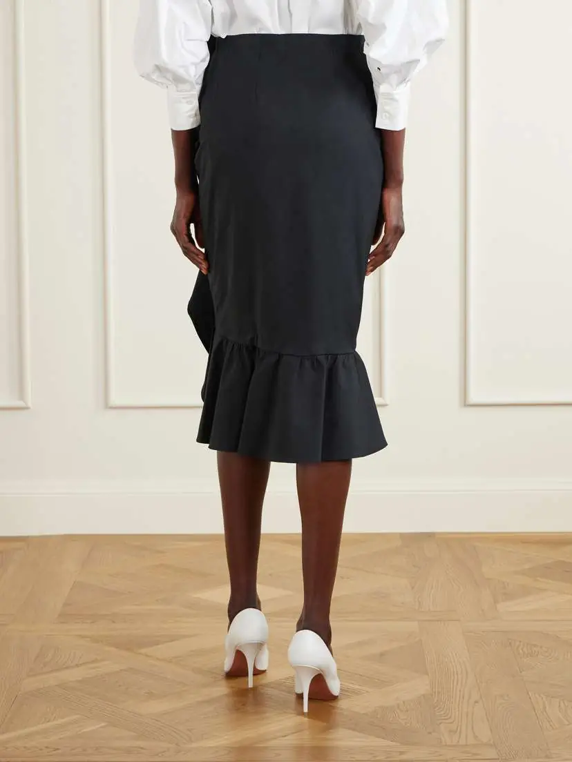 Carolina Herrera Ruched Cotton-blend Midi Skirt | Thumbnail 4