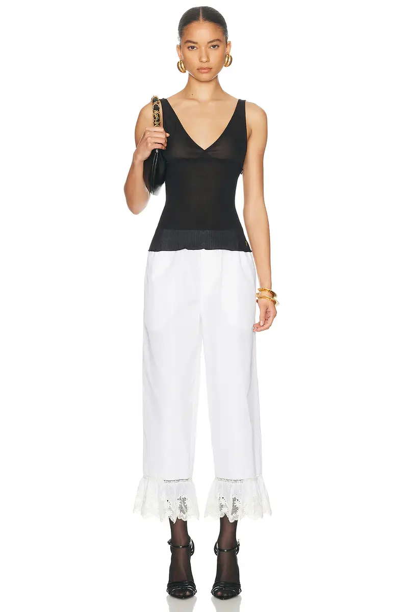 Saint Laurent Cropped Straight Leg Pant | Thumbnail 5