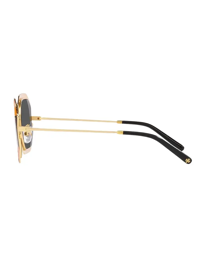 Tory Burch Two-Tone Round Metal Alloy Sunglasses | Image 1 Tory Burch Two-Tone Round Metal Alloy Sunglasses | Image 1