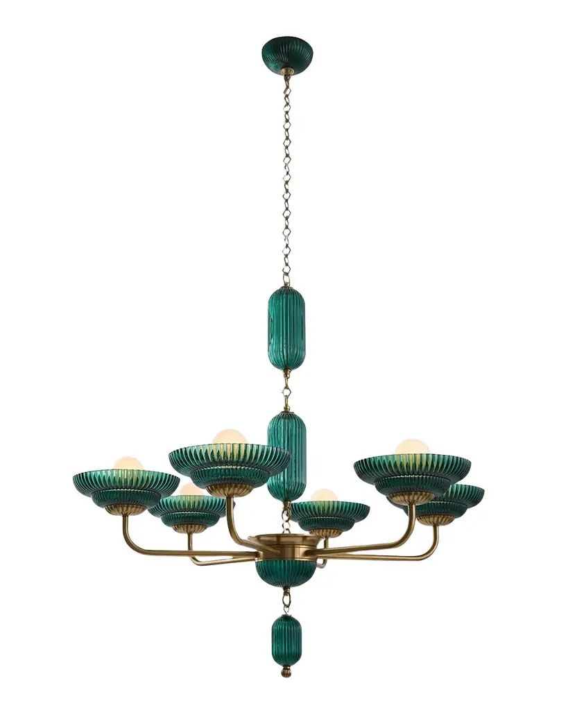 Allegri Crystal by Kalco Lighting Verde 6-Light Chandelier | Image 1 Allegri Crystal by Kalco Lighting Verde 6-Light Chandelier | Image 1