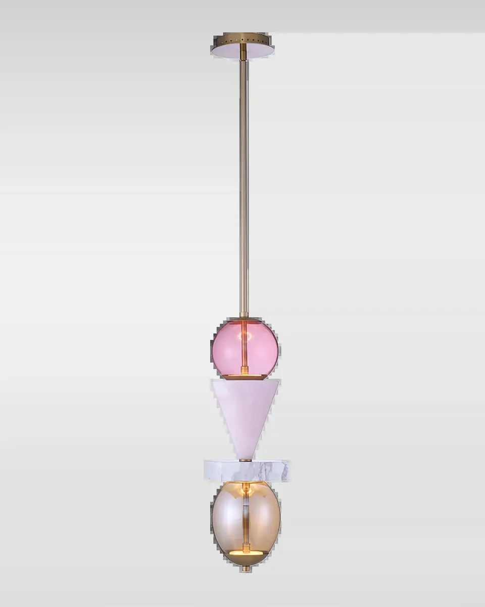 Allegri Crystal by Kalco Lighting Demi Pink Jade LED Mini Pendant Light | Thumbnail 2 Allegri Crystal by Kalco Lighting Demi Pink Jade LED Mini Pendant Light | Thumbnail 2